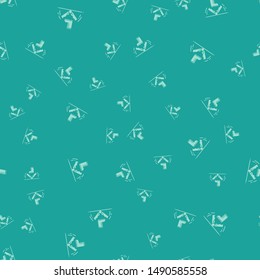 Green Trap hunting icon isolated seamless pattern on green background.  Vector Illustration
