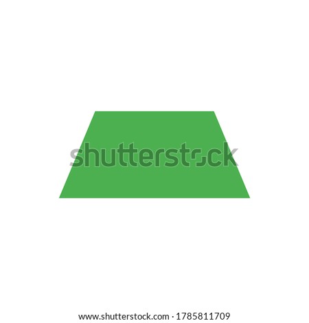 green trapezoid basic simple shapes isolated on white background, geometric trapezoid icon, 2d shape symbol trapezoid, clip art geometric trapezoid shape for kids learning Foto stock © 