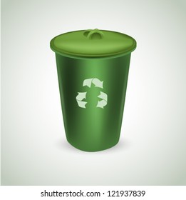 Green Trash bin