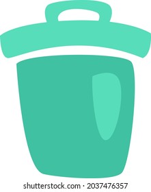 Papelera verde, ilustración, vector, sobre fondo blanco.