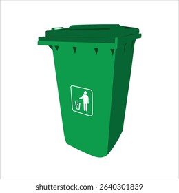 green trash bin vector best qualityr
