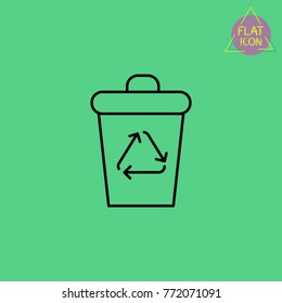 green trash line icon