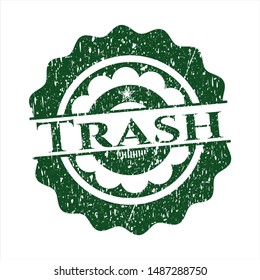 Green Trash with rubber seal texture
