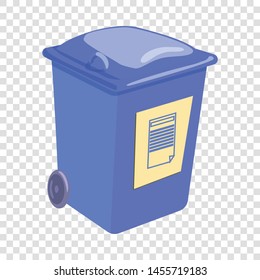 Green trashcan icon. Cartoon illustration of green trashcan vector icon for web