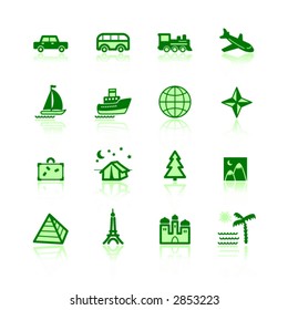 green travel icons