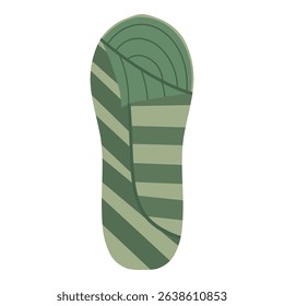 Green travel sleeping bag illustration, Travel sleeping bag for camping and hiking vector illustration