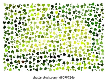 Green tree abstract vector illustration background texture made of small hearts
