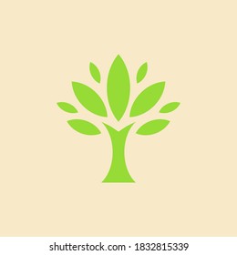 Green Tree. Abstraction. Logo. Vector illustration