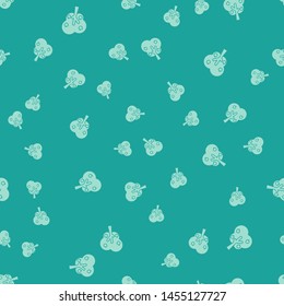 Green Tree with apple icon isolated seamless pattern on green background. Agricultural plant. Organic farm product. Gardening theme.  Vector Illustration