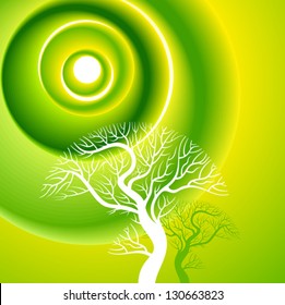 green tree background