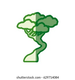 green tree bonsai decorative silhouette
