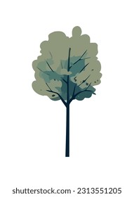 Green tree branch icon isolated