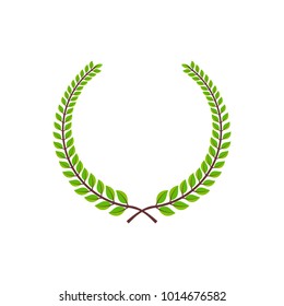Green tree branch & green leaf illustration.
