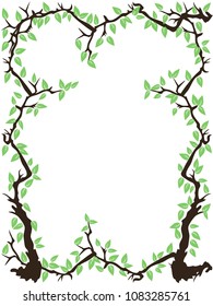 the green tree branch leaves frame
