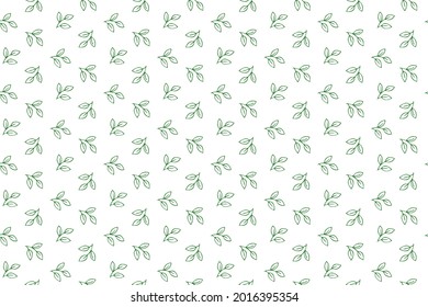 Grüner Baumzweig nahtlose abstrakte Hintergrundmuster. Vektorgrafik-Doodles, Line Art Design