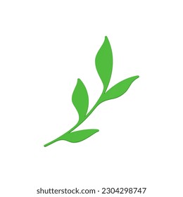 Green tree branch wooden stem with leaves ecology natural flora botanical 3d icon realistic vector illustration. Greenery lush organic foliage eco nature environment leaf summer spring botany blossom