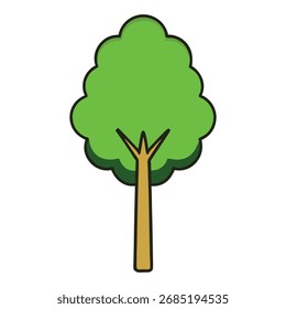 Árbol verde con ramas de tronco marrón