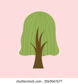 A green tree with a brown trunk as a vector