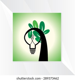 green tree bulb green idea vector illustration