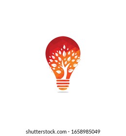 Green tree bulb shape concept logo design. Abstract organic element vector design. Ecology Happy life Logotype concept icon. Tree logo design	