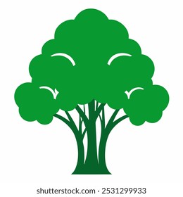  green tree bundle silhouette vector icon illustration with white background