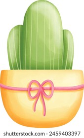 green tree, cactus tree, yellow leaves, yellow cactus