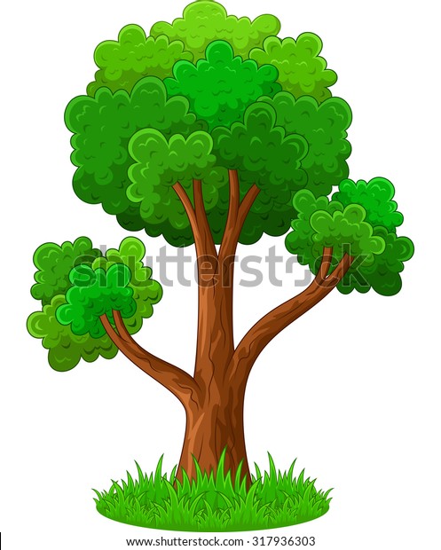 Green tree cartoon