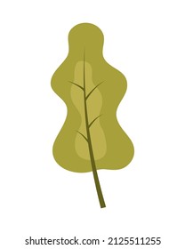 plano de icono de caricatura de árbol verde