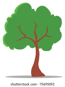 Green Tree Cartoon Illustration