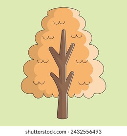 Green tree cartoon vector illustration design