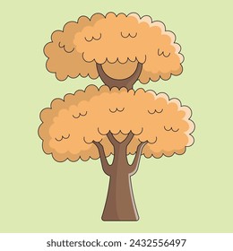 Green tree cartoon vector illustration design