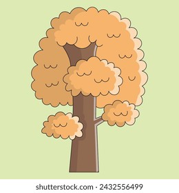Diseño de ilustración vectorial de dibujos animados de árbol verde