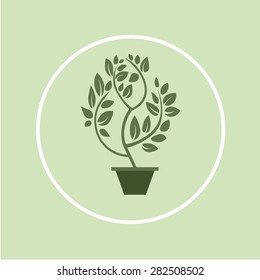Green tree in the circle art