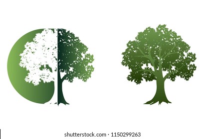green tree in a circle, eco logo