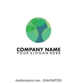 Green tree in the circle logo vector template.