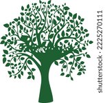 Green Tree Clipart - (Editable file) - Vector Illustration