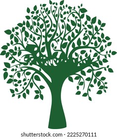 Green Tree Clipart - (Editable file) - Vector Illustration