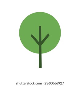 Icono de color de árbol verde en estilo plano moderno. Adecuado para infografías, libros, banners y otros diseños