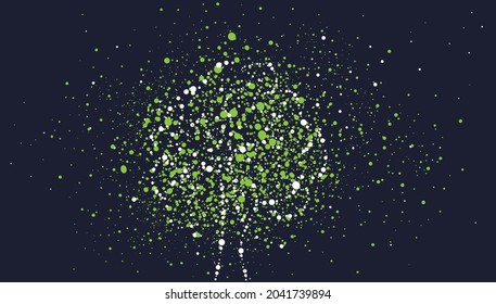 L'arbre vert est composé de particules sur fond noir.  Arrière-plan abstrait vectoriel professionnel.