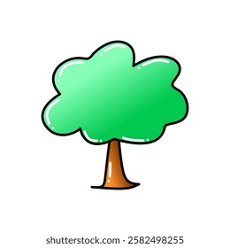 green tree design isolated on white background