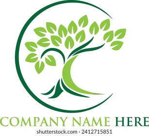 green tree eco friendly logo design