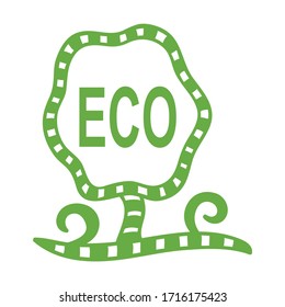 Green tree eco sign. Vector illustration