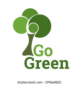 Green Tree Eco Symbol. Fully scalable vector illustration.
