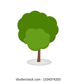 Green tree Fertile A variety of forms on the White Background.vector illustration and icon