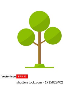 Árbol verde fértil Diversas formas en el fondo blanco, ilustración .vector e icono