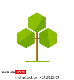 Green tree Fertile A variety of forms on the White Background, .vector illustration and icon