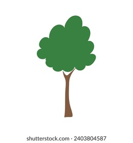 Árbol verde fértil Variedad de formas en el fondo blanco,Conjunto de varios conjuntos de árboles,Árboles para decorar jardines y diseños domésticos.ilustración vectorial e icono