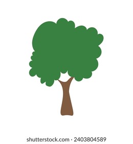 Green tree Fertile A variety of forms on the White Background,Set of various tree sets,Trees for decorating gardens and home designs.vector illustration and icon