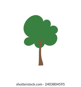 Árbol verde fértil Variedad de formas en el fondo blanco,Conjunto de varios conjuntos de árboles,Árboles para decorar jardines y diseños domésticos.ilustración vectorial e icono