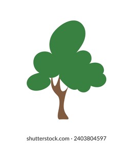 Green tree Fertile A variety of forms on the White Background,Set of various tree sets,Trees for decorating gardens and home designs.vector illustration and icon